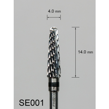 Frez węglikowy SE001 z wzdłużnym krzyżowym nacięciem (czarny pasek)