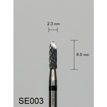 Frez węglikowy SE003 z wzdłużnym krzyżowym nacięciem (czarny pasek)