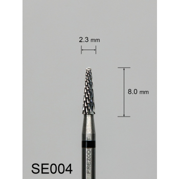 Frez węglikowy SE004 z wzdłużnym krzyżowym nacięciem (czarny pasek)