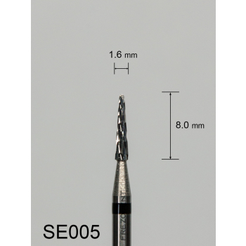 Frez węglikowy SE005 z wzdłużnym krzyżowym nacięciem (czarny pasek)