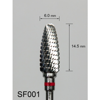 Frez węglikowy SF001 z drobnym poprzecznym nacięciem (czerwony pasek)