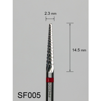 Frez węglikowy SF005 z drobnym poprzecznym nacięciem (czerwony pasek)