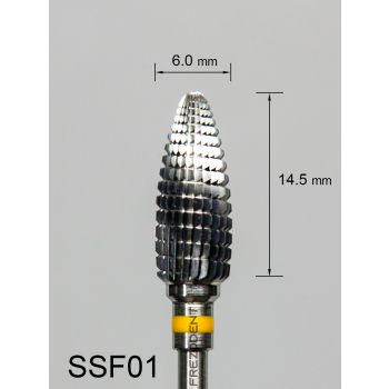 Frez węglikowy SSF01 wypukły z bardzo drobnym poprzecznym nacięciem (żółty pasek)