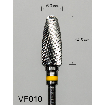 Frez węglikowy VF010 wypukły bardzo drobne krzyżowe nacięcie (żółty pasek)
