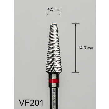 Frez węglikowy VF201 z "diamentowym" spiralnym nacięciem (czerwony pasek)