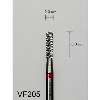 Frez węglikowy VF205 z "diamentowym" spiralnym nacięciem (czerwony pasek)
