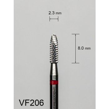 Frez węglikowy VF206 z "diamentowym" spiralnym nacięciem (czerwony pasek)