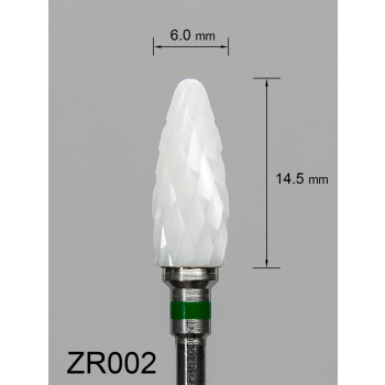 Frez ceramiczny ZR002 wypukły z grubym krzyżowym nacięciem (zielony pasek)