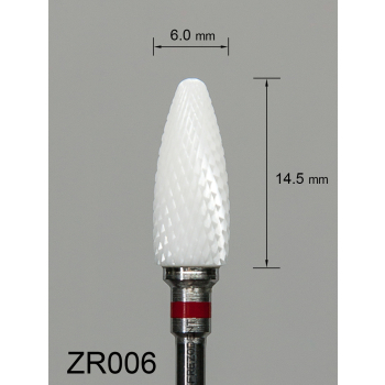 Frez ceramiczny ZR006 wypukły z drobnym krzyżowym nacięciem (czerwony pasek)