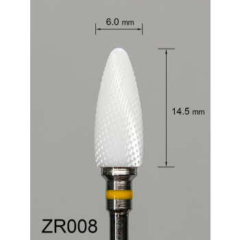 Frez ceramiczny ZR008 wypukły z bardzo drobnym krzyżowym nacięciem (żółty pasek)