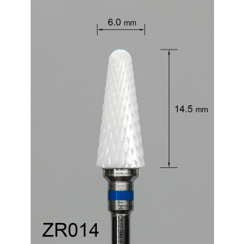 Frez ceramiczny ZR014 stożkowy z średnim krzyżowym nacięciem (niebieski pasek)