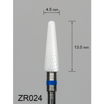 Frez ceramiczny ZR024 stożkowy z średnim krzyżowym nacięciem (niebieski pasek)