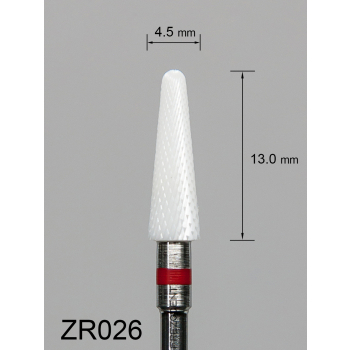 Frez ceramiczny ZR026 stożkowy z drobnym krzyżowym nacięciem (czerwony pasek)