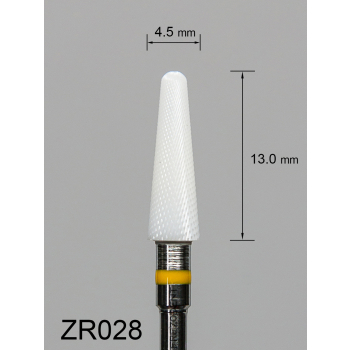 Frez ceramiczny ZR028 stożkowy z bardzo drobnym krzyżowym nacięciem (żółty pasek)