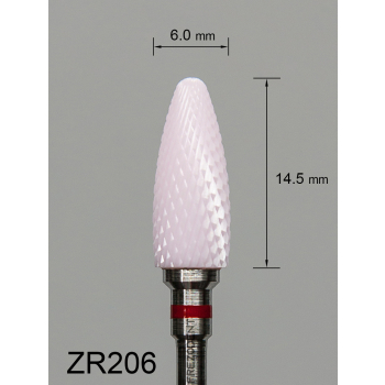 Frez ceramiczny ZR206 wypukły z drobnym krzyżowym nacięciem (czerwony pasek)