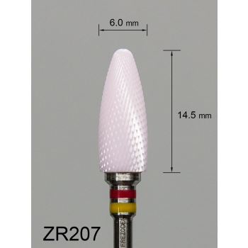 Frez ceramiczny ZR207 wypukły z drobnym krzyżowym nacięciem (czerwono-żółty pasek)