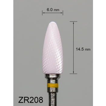 Frez ceramiczny ZR208 wypukły z bardzo drobnym krzyżowym nacięciem (żółty pasek)